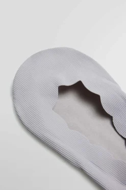 Pinkies invisibles de algodón lisos con banda de silicona en gris