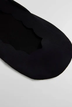 Pinkies invisibles de algodón lisos con banda de silicona en negro