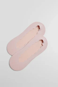 Pinkies invisibles de algodón lisos con banda de silicona en rosa