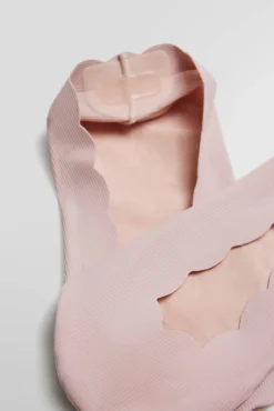 Pinkies invisibles de algodón lisos con banda de silicona en rosa