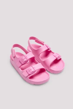 Sandalias infantiles de hebillas ajustables rosa