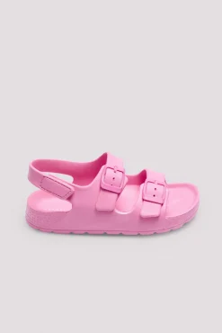 Sandalias infantiles de hebillas ajustables rosa