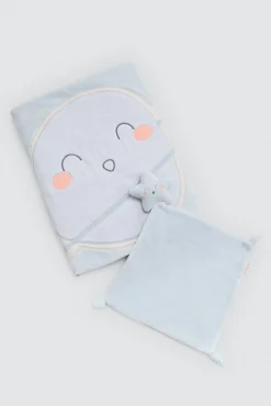Set bebé manta y doudou Baby Cosmos azul