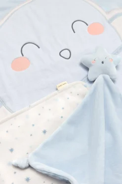 Set bebé manta y doudou Baby Cosmos azul