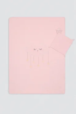 Set bebé manta y doudou rosa Baby Stars rosa