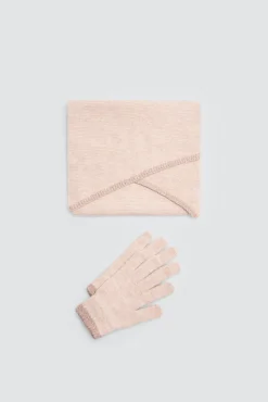Set bufanda y guantes detalles con brillo