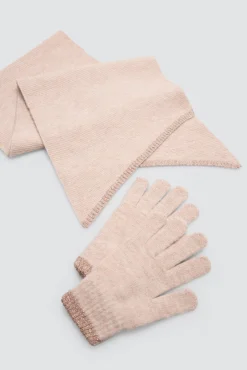Set bufanda y guantes detalles con brillo