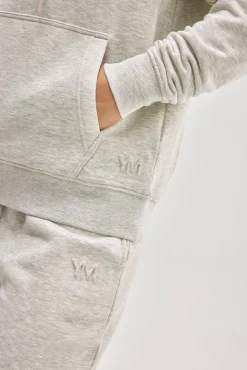 Sudadera con capucha ajustable interior afelpado gris