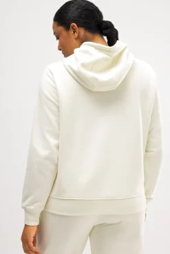 Sudadera con capucha ajustable interior afelpado marfil