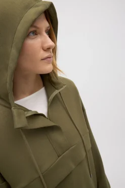 Sudadera con capucha fluida verde
