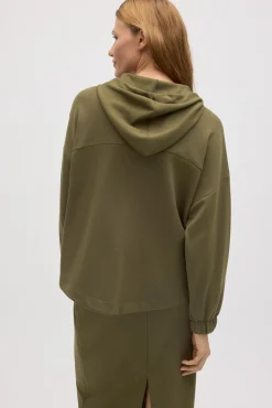 Sudadera con capucha fluida verde