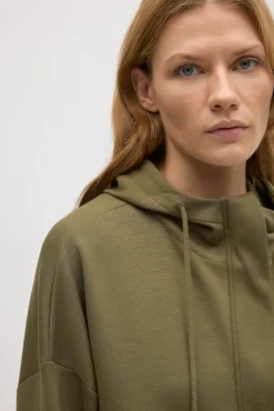 Sudadera con capucha fluida verde