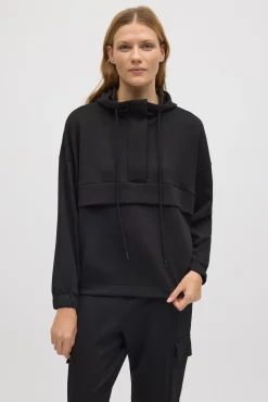 Sudadera con capucha fluida negro