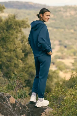 Sudadera con capucha y bolsillos azul