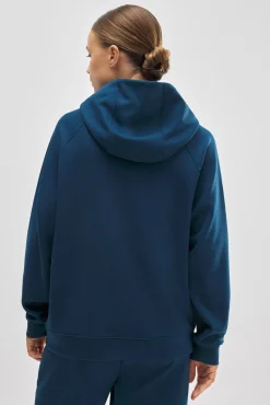 Sudadera con capucha y bolsillos azul