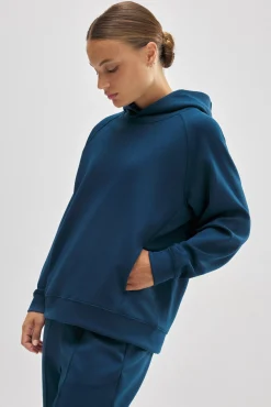 Sudadera con capucha y bolsillos azul