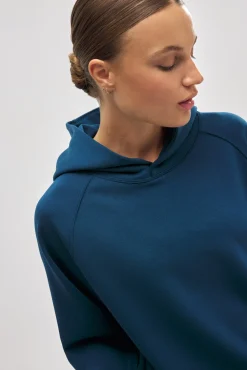 Sudadera con capucha y bolsillos azul