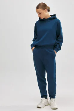 Sudadera con capucha y bolsillos azul