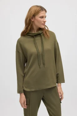 Sudadera con cuello fluida verde