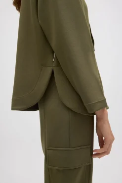 Sudadera con cuello fluida verde