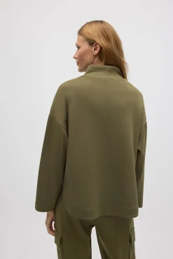 Sudadera con cuello fluida verde