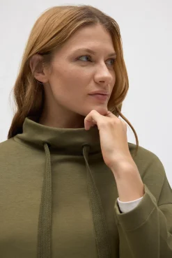 Sudadera con cuello fluida verde