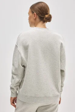 Sudadera cuello redondo con interior afelpado gris