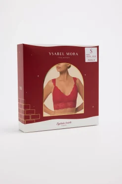 Sujetador bralette sin aro sin relleno rojo