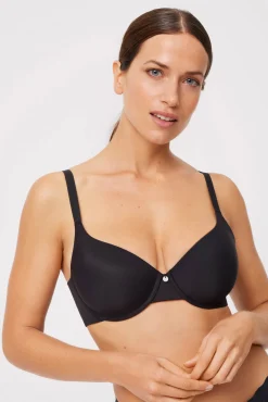 Sujetador con aro con relleno con cierre ancho negro