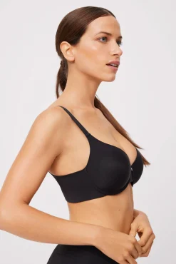 Sujetador con aro con relleno con cierre ancho negro