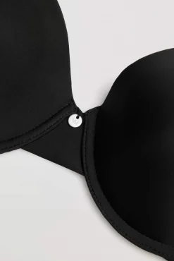 Sujetador con aro con relleno con cierre ancho negro