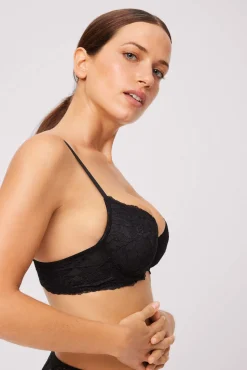 Sujetador con aro con relleno encaje negro