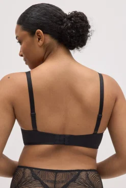 Sujetador con aro con relleno de encaje negro copas B y C