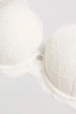 Sujetador con aro con relleno encaje marfil