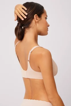 Sujetador con aro con relleno con cierre ancho nude