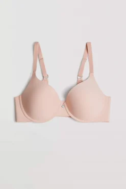 Sujetador con aro con relleno con cierre ancho nude