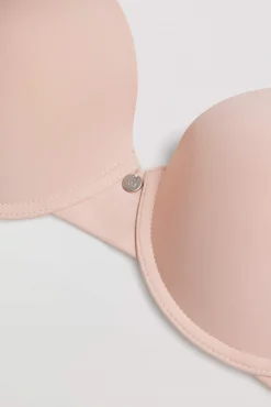 Sujetador con aro con relleno con cierre ancho nude