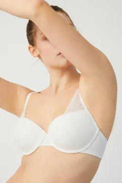 Sujetador con aro con relleno marfil