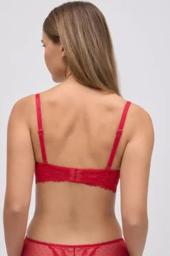 Sujetador con aro con relleno encaje rojo