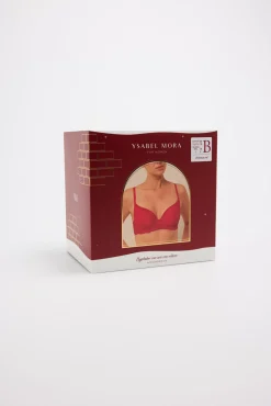 Sujetador con aro con relleno encaje rojo