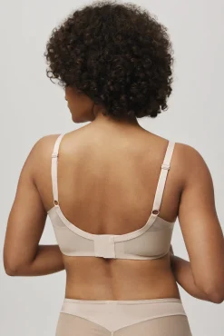 Sujetador con aro con relleno con tul nude