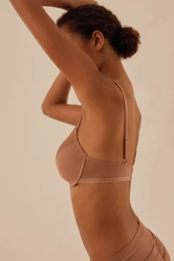 Sujetador con aro con relleno marrón