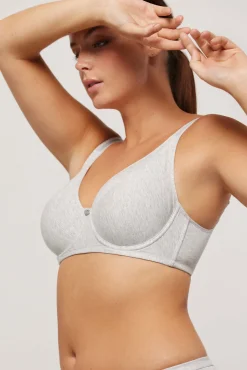 Sujetador con aro sin relleno algodón y modal gris