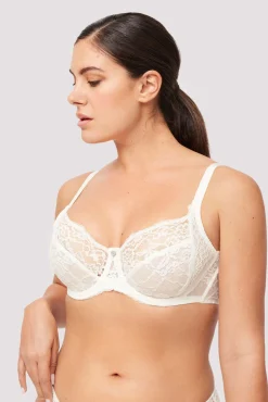 Sujetador con aro sin relleno encaje marfil