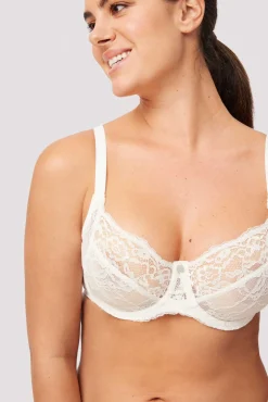 Sujetador con aro sin relleno encaje marfil