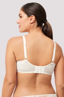 Sujetador con aro sin relleno encaje marfil