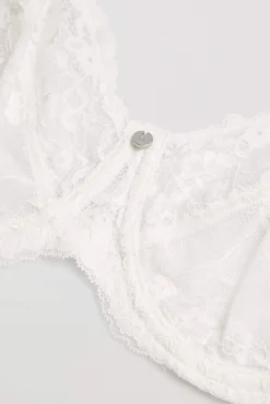 Sujetador con aro sin relleno encaje marfil