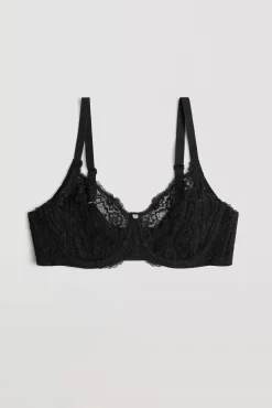 Sujetador con aro sin relleno encaje negro