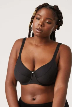 Sujetador con aro sin relleno algodón y modal negro