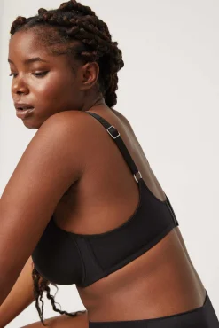 Sujetador con aro sin relleno algodón y modal negro